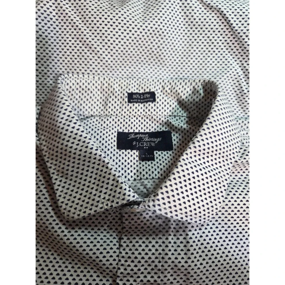 J Crew Men's Large Dress Shirt Geometric Print Long Sleeve‎ Button Down Thompson